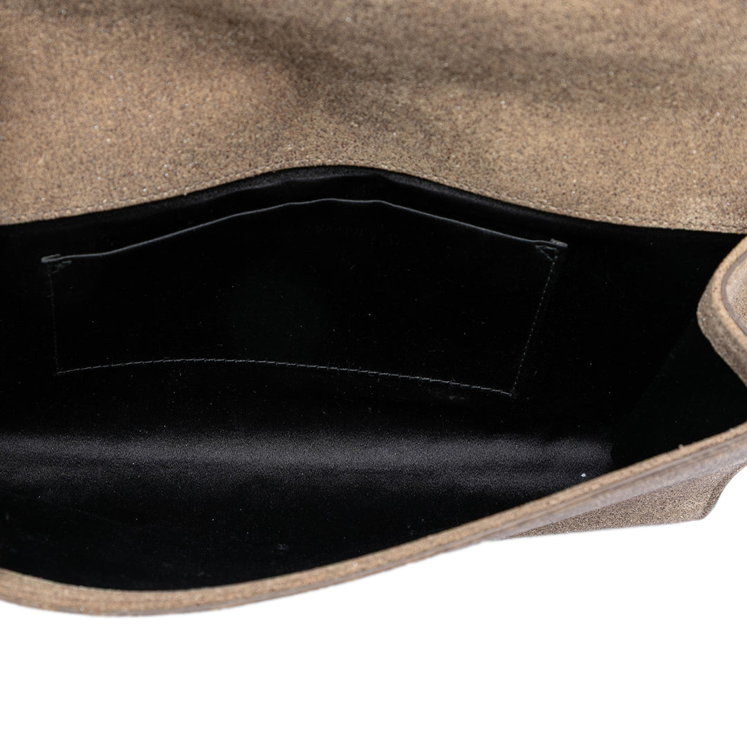 Saint Laurent Large Surpiqué Daim Monogram Belle De Jour Pochette