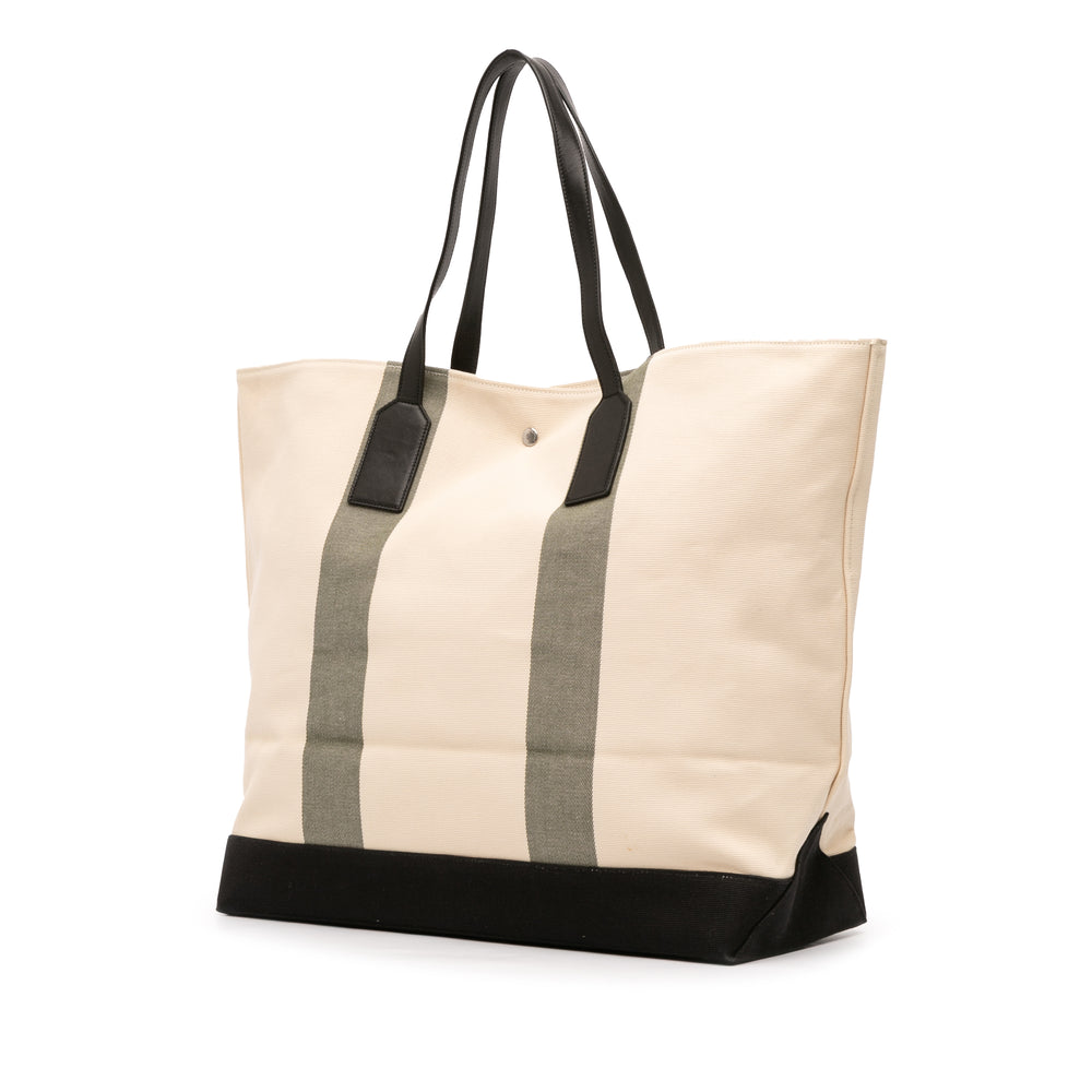 Saint Laurent Toile East West Beach Shopping Cabas Marron – GABY PARIS Authentique
