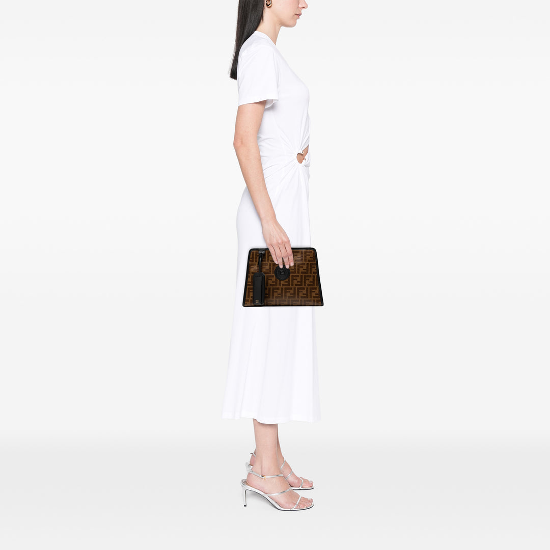 Fendi Small Zucca Coated Toile Peekaboo Defender