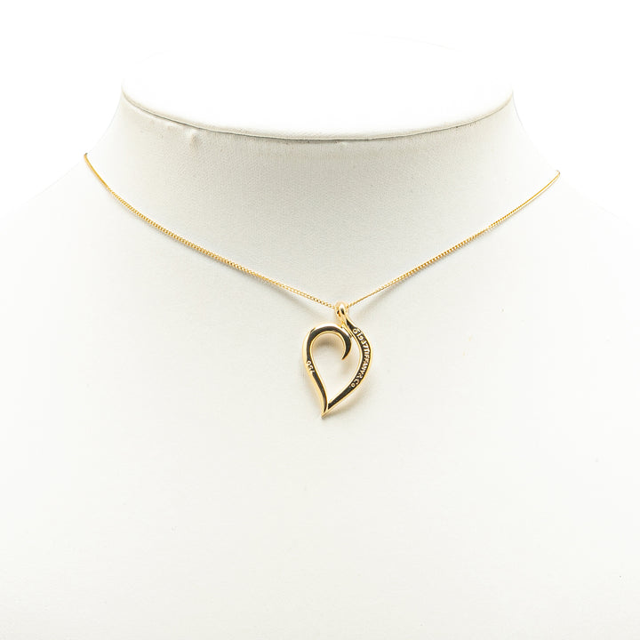 18K Yellow Gold Leaf Heart Pendant Necklace Gold - Gaby Paris
