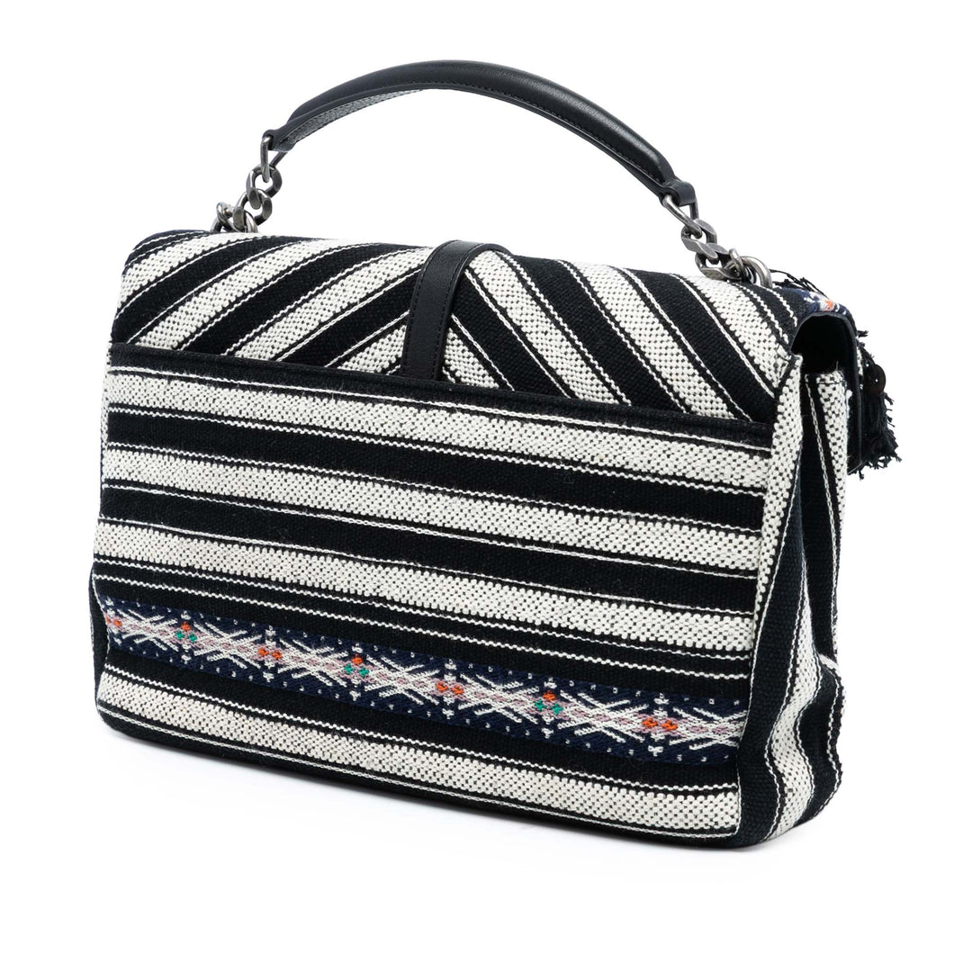 Saint Laurent Large Chevron Berber Monogram College Sac