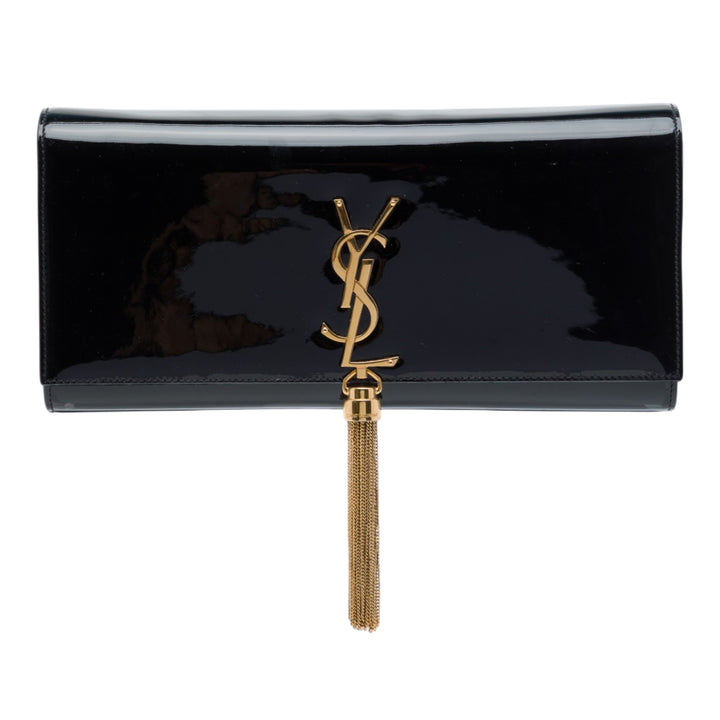 Saint Laurent Cassandre Pompon Pochette Noir – vue principale – GABY PARIS