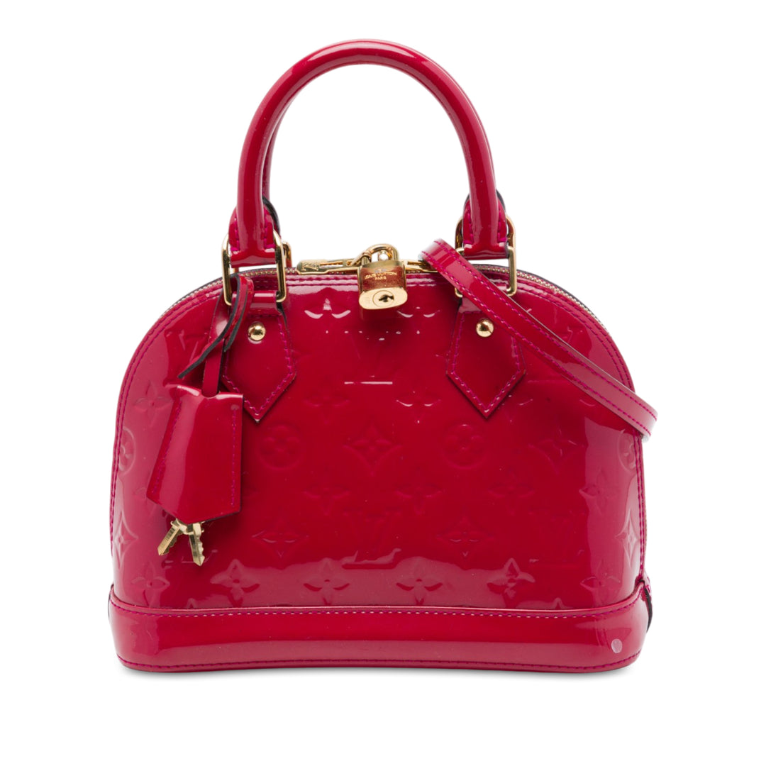 Louis Vuitton Alma BB Cuir verni Monogram Rose – vue principale – GABY PARIS