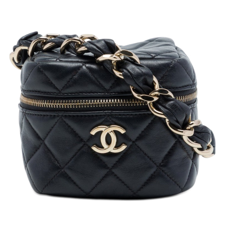Chanel CC Matelassé Cuir d'agneau Cube Vanity
