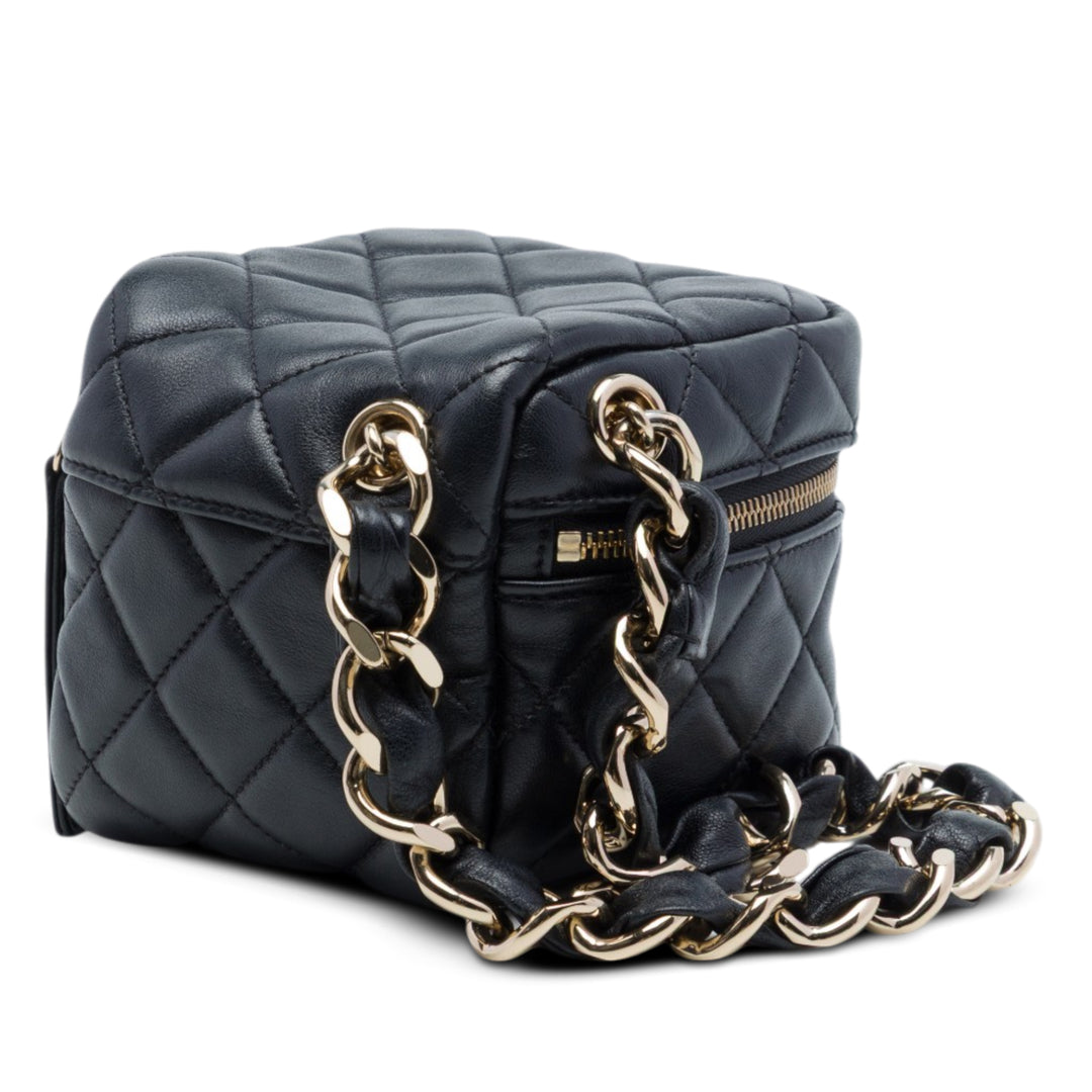 Chanel CC Matelassé Cuir d'agneau Cube Vanity