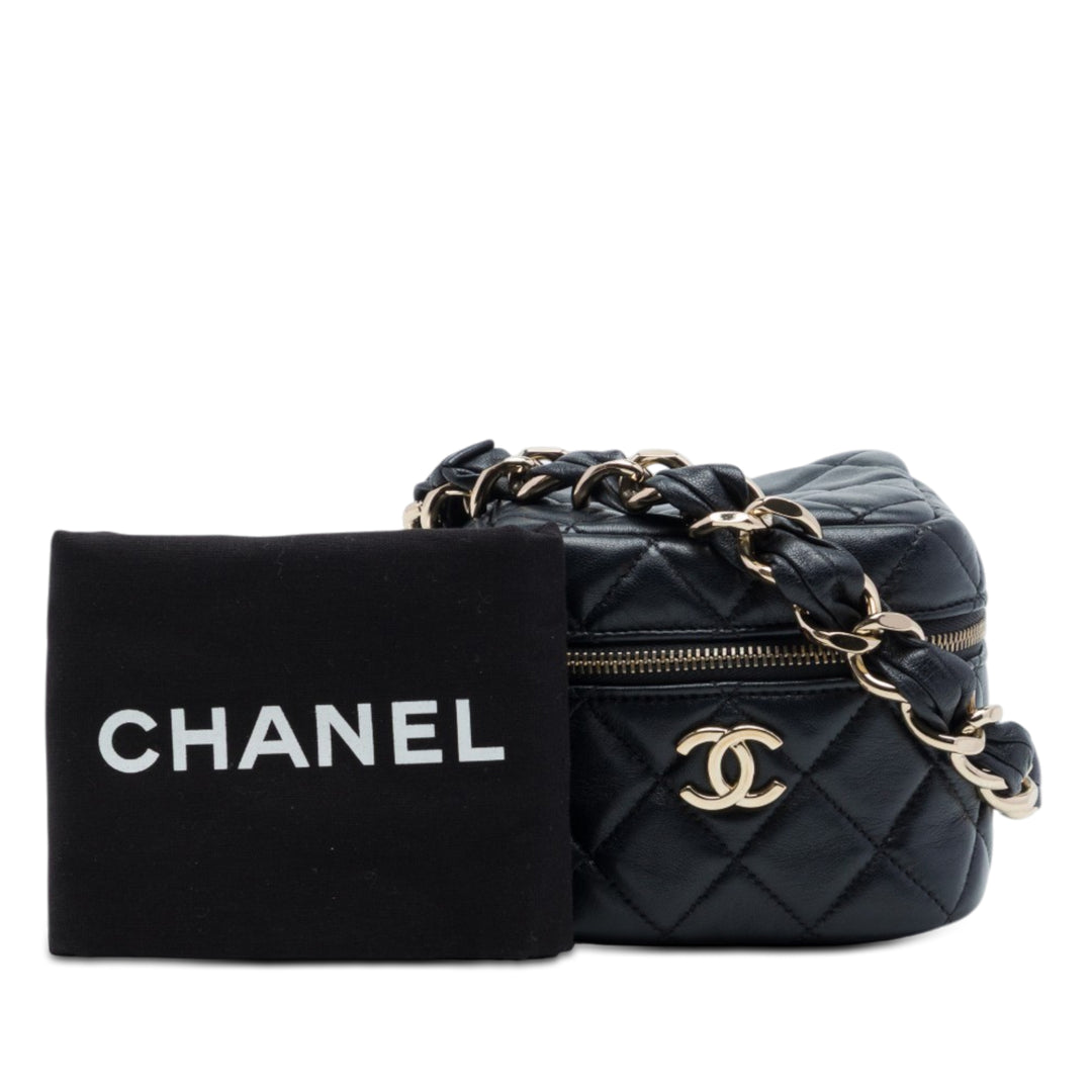 Chanel CC Matelassé Cuir d'agneau Cube Vanity