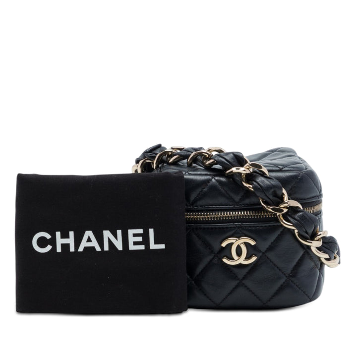 Chanel CC Matelassé Cuir d'agneau Cube Vanity