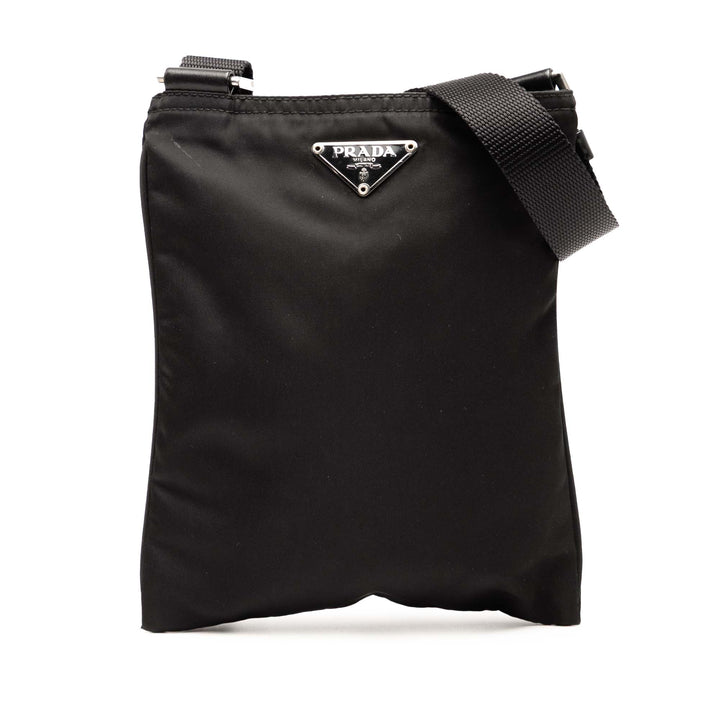 Prada Tessuto Zip Top Sac porté croisé Noir