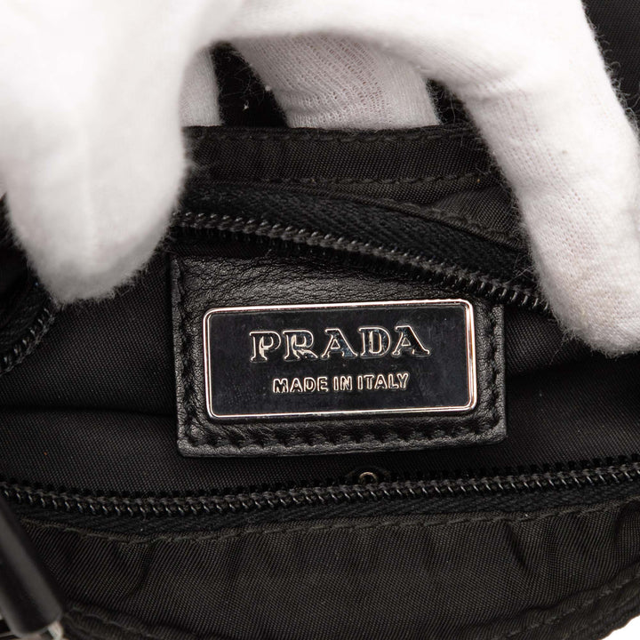 Prada Tessuto Zip Top Sac porté croisé Noir
