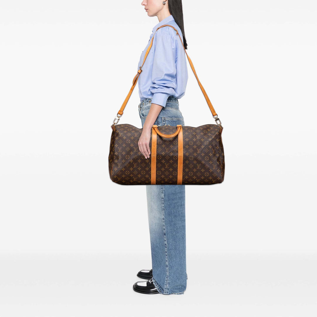 Louis Vuitton Monogram Keepall Bandouliere 55 Marron