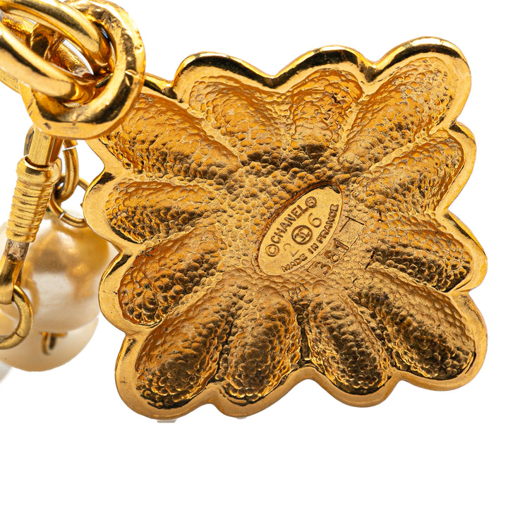 Gold Plated Faux Pearl Necklace Gold - Gaby Paris