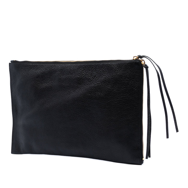 Balenciaga Cuir de chèvre Motocross Classic Metallic Edge Pochette