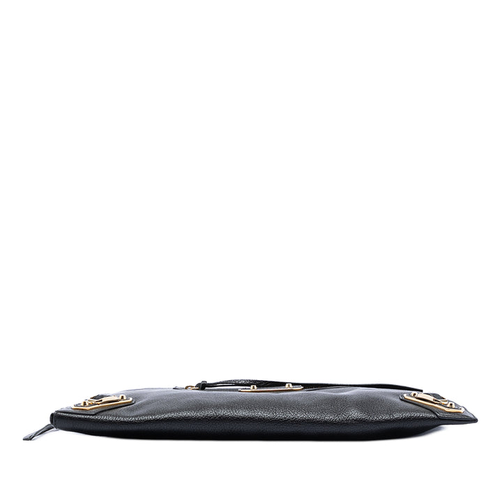 Balenciaga Cuir de chèvre Motocross Classic Metallic Edge Pochette