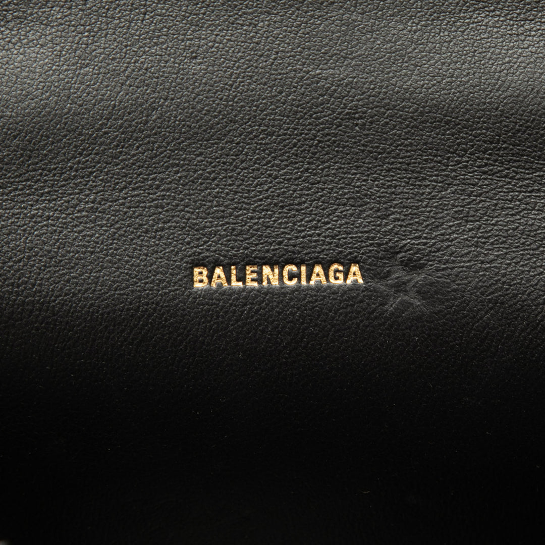 Balenciaga Sac à main Allover Logo Strass Hourglass à XS Noir – vue 5 – GABY PARIS