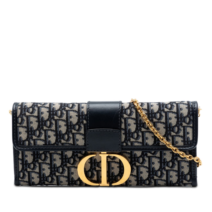 Dior Oblique Toile 30 Montaigne Pochette avec chaîne