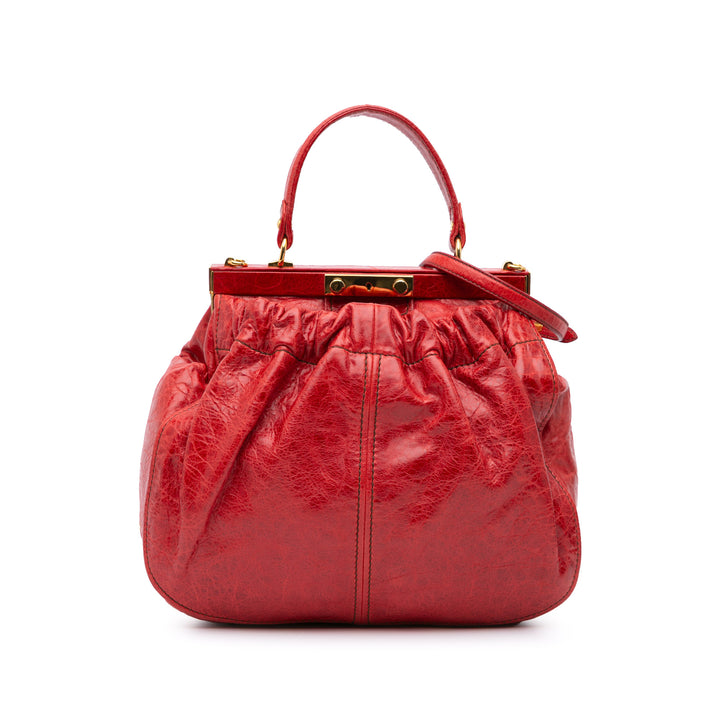 Nappa Frame Lux Top Handle Red - Gaby Paris