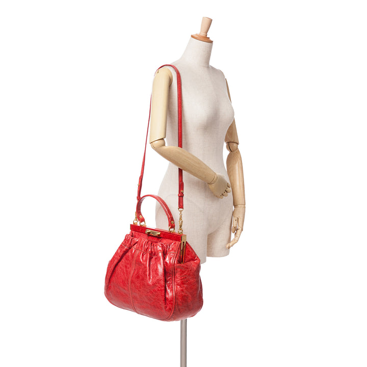 Nappa Frame Lux Top Handle Red - Gaby Paris