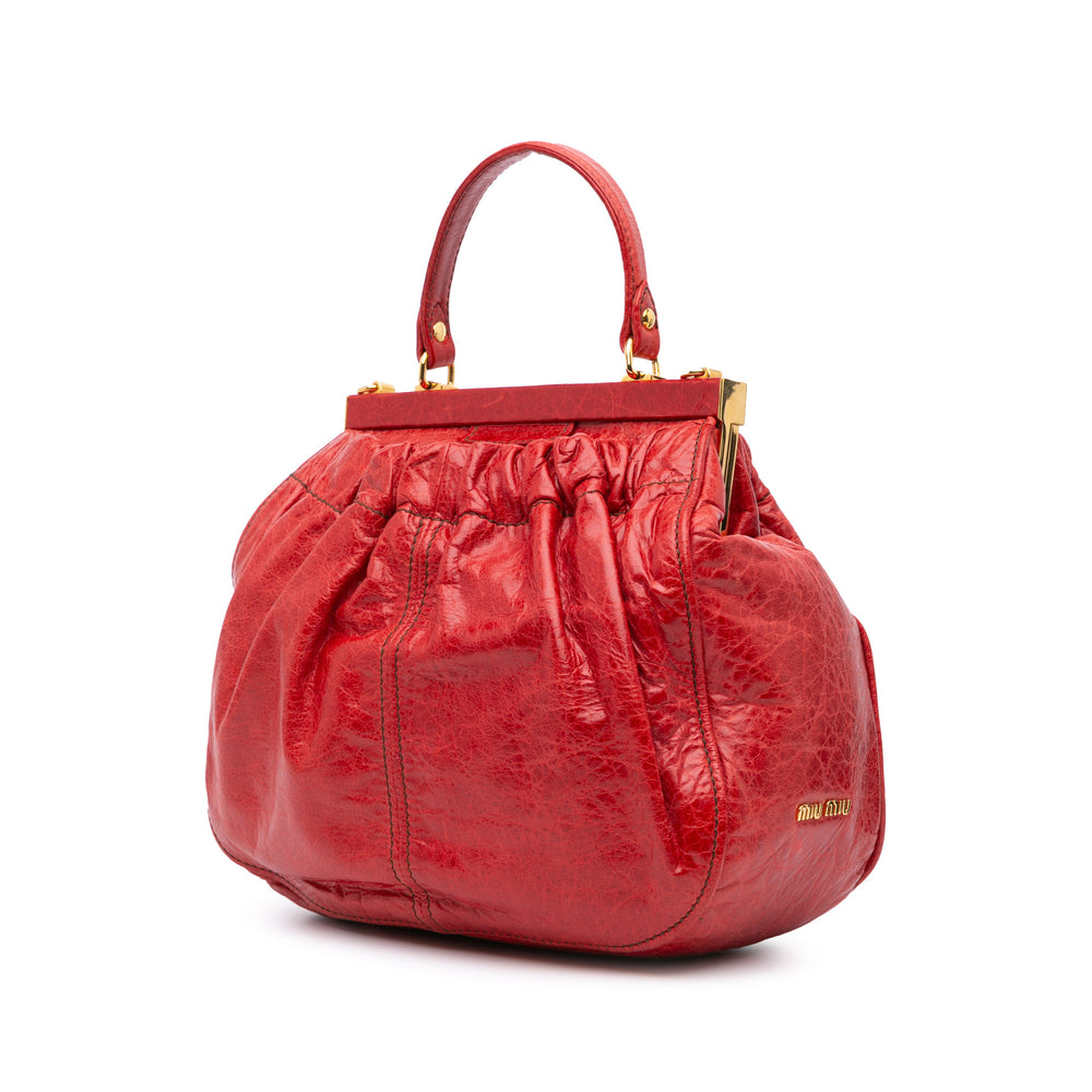 Nappa Frame Lux Top Handle Red - Gaby Paris
