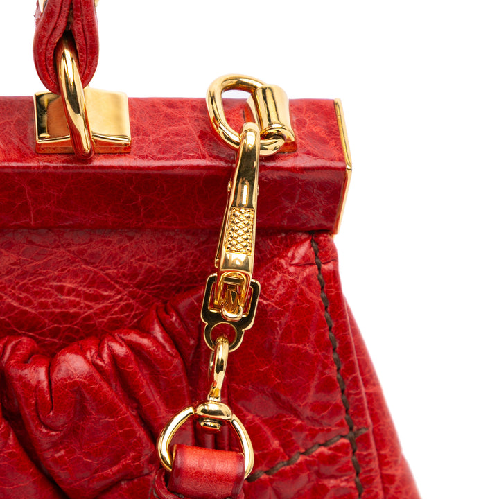 Nappa Frame Lux Top Handle Red - Gaby Paris