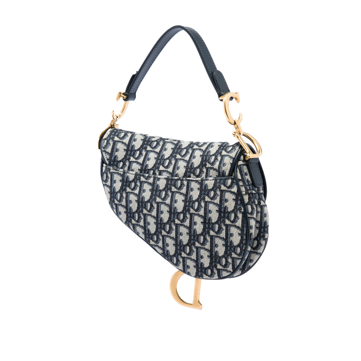 Dior Saddle Sac Mini Oblique Bleu – vue 2 – GABY PARIS