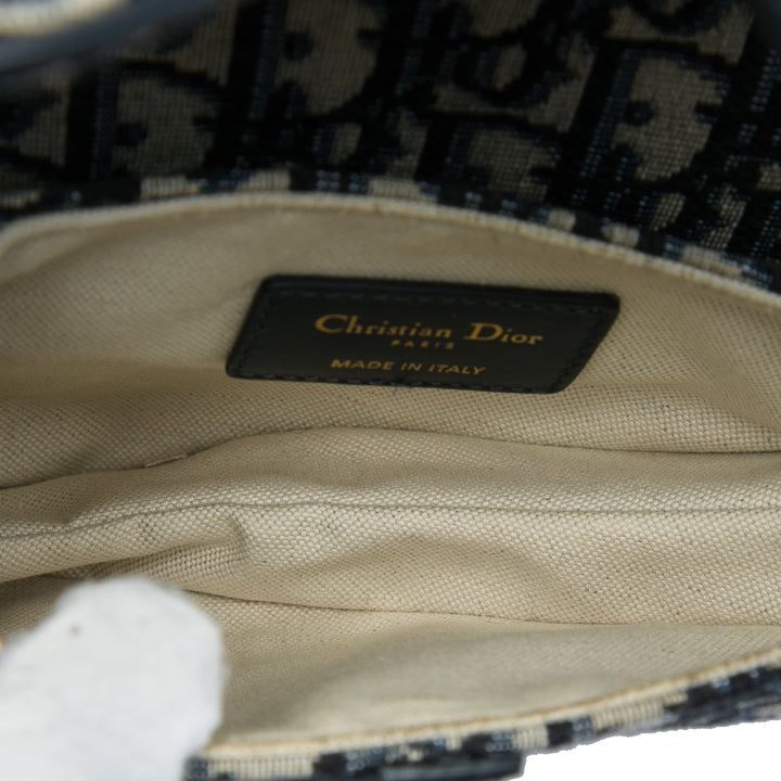 Dior Saddle Sac Mini Oblique Bleu – vue 4 – GABY PARIS