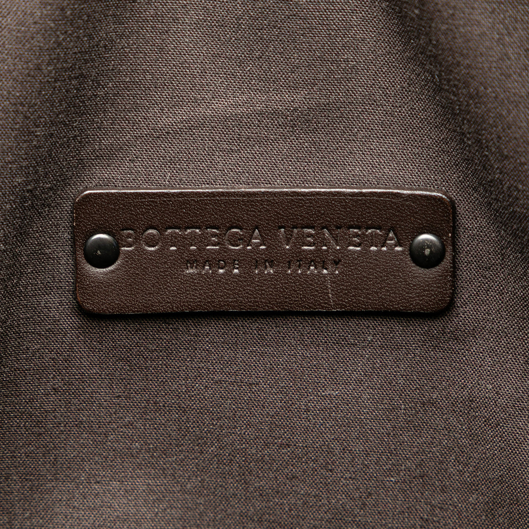 Nappa Intrecciato Business Bag Brown - Gaby Paris