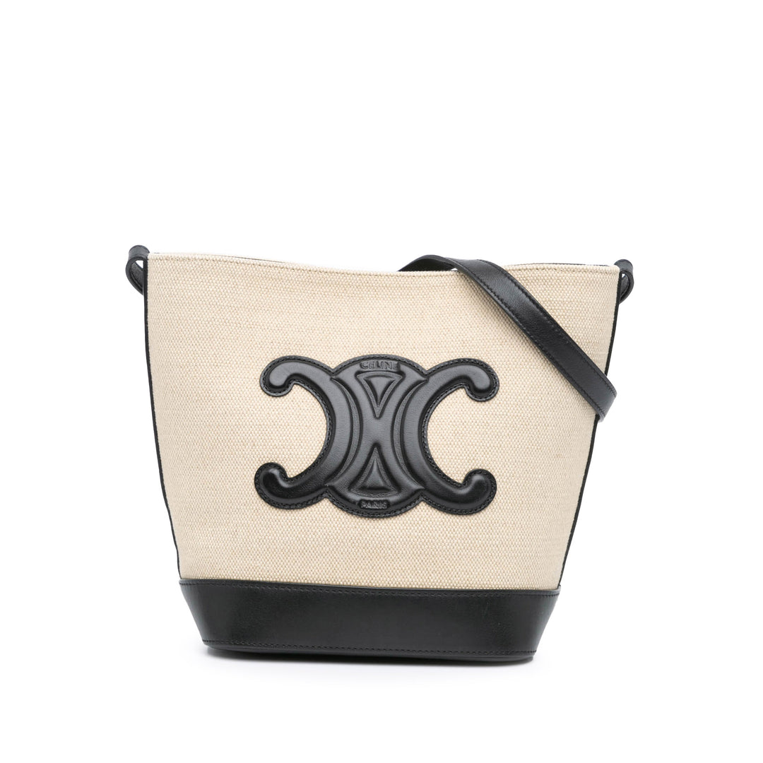 Small Canvas Triomphe Bucket Bag Brown - Gaby Paris