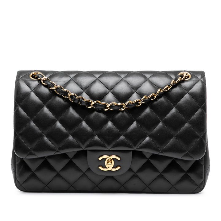 Chanel Jumbo Classic Cuir d’agneau Double rabat Noir – GABY PARIS Authentique