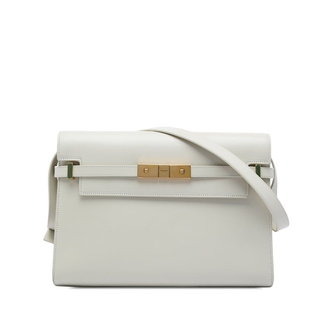 Saint Laurent Manhattan Sac Moyen Cuir de veau lisse Blanc – vue principale – GABY PARIS