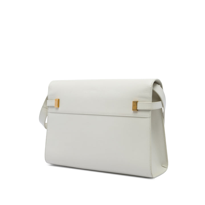 Saint Laurent Manhattan Sac Moyen Cuir de veau lisse Blanc – vue 2 – GABY PARIS