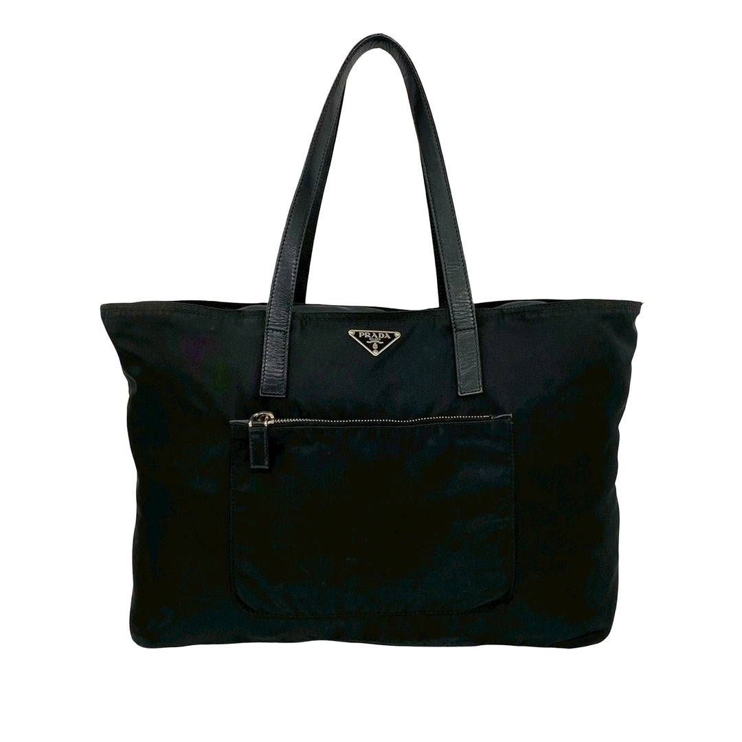 Prada Cabas Zippé Tessuto Noir – vue principale – GABY PARIS