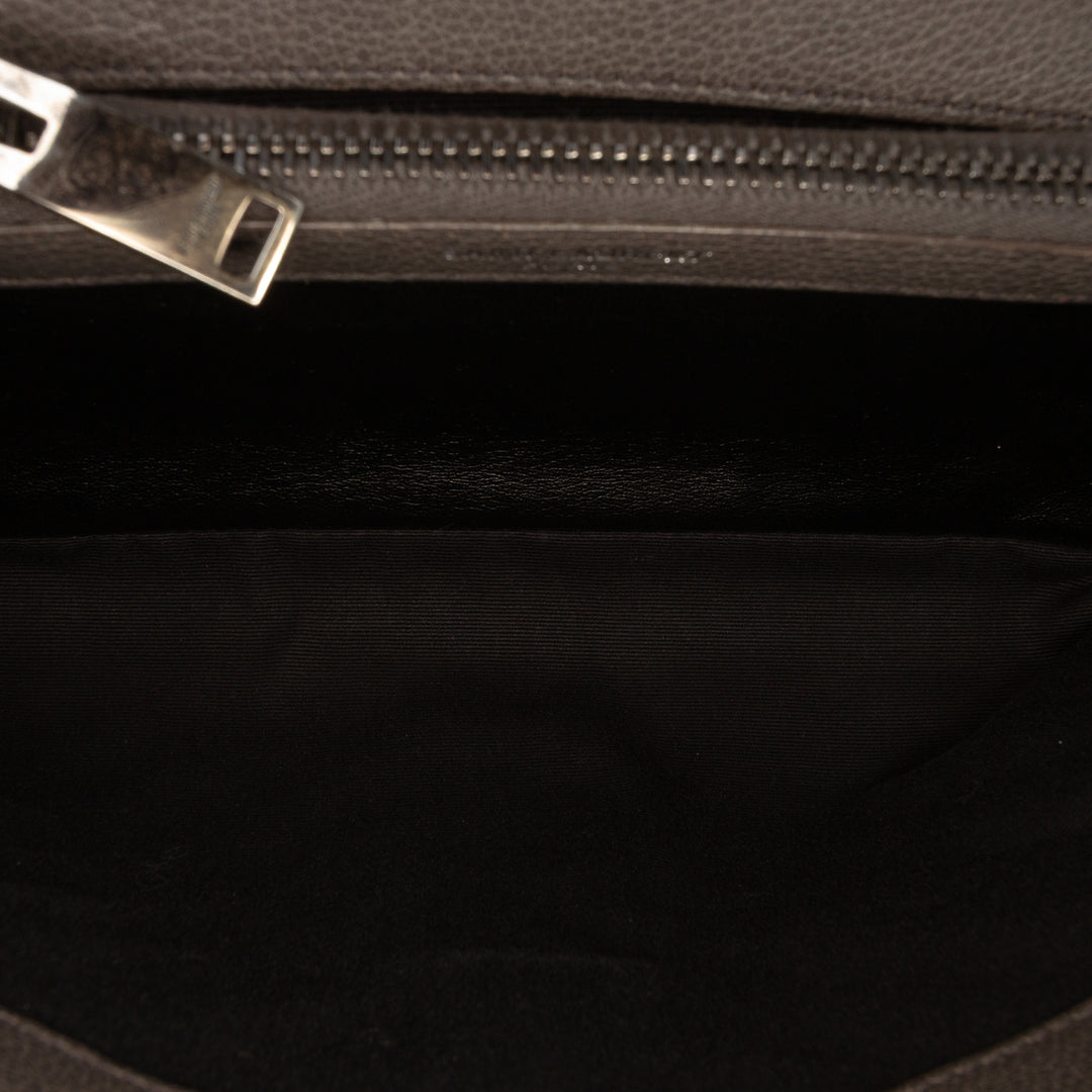 Saint Laurent Medium Chevron Sheepskin Monogram College Sac