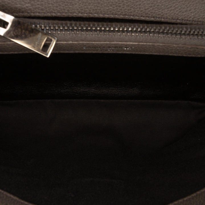 Saint Laurent Medium Chevron Sheepskin Monogram College Sac