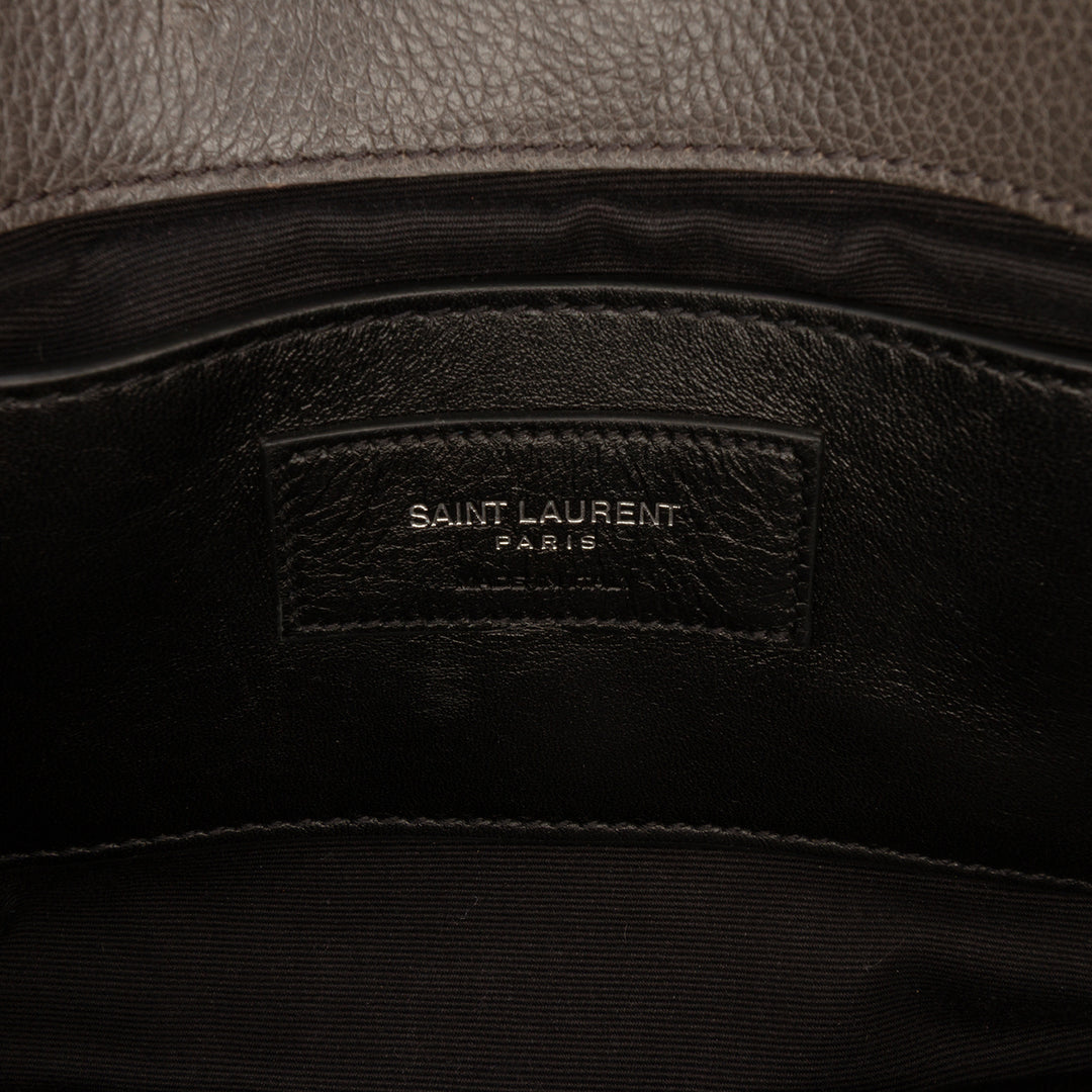 Saint Laurent Medium Chevron Sheepskin Monogram College Sac
