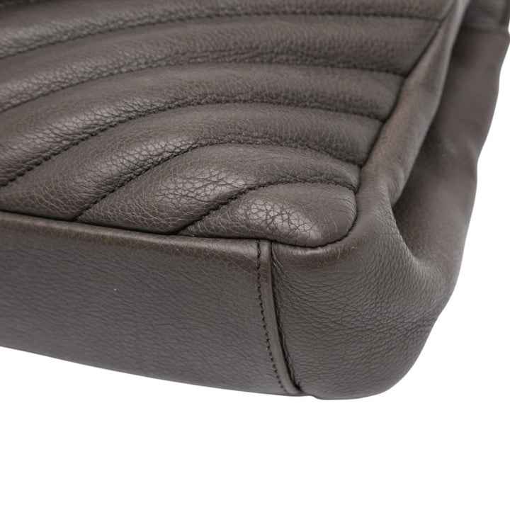 Saint Laurent Medium Chevron Sheepskin Monogram College Sac