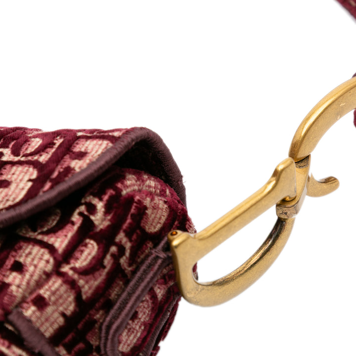 Dior Oblique Velours brodé Saddle Sac