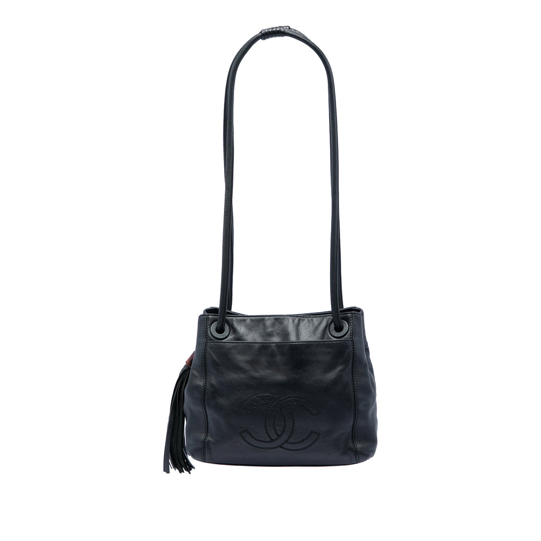 Chanel CC Cuir d’agneau Pompon Sac bandoulière