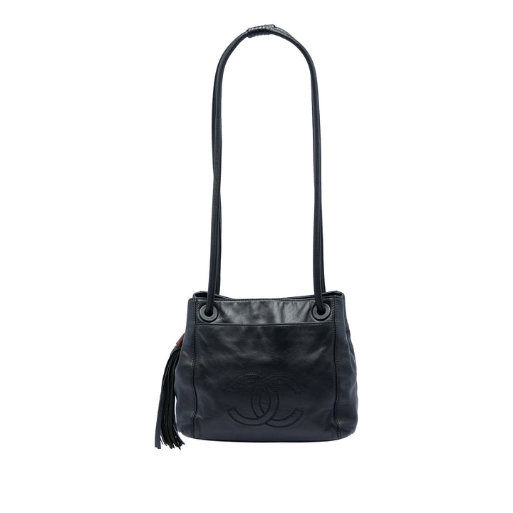 Chanel CC Cuir d’agneau Pompon Sac bandoulière