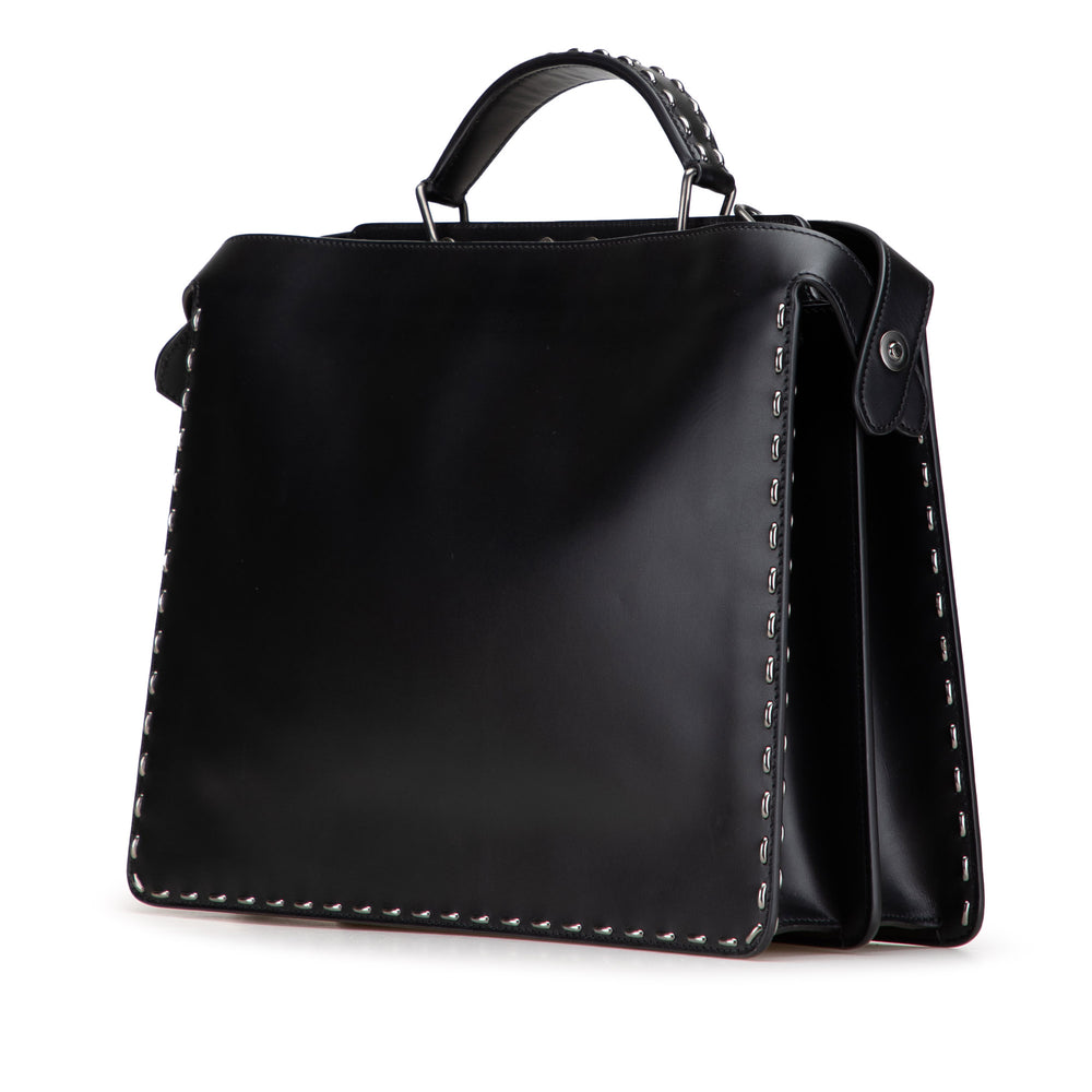 Studded Leather Peekaboo ISeeU Briefcase Black - Gaby Paris