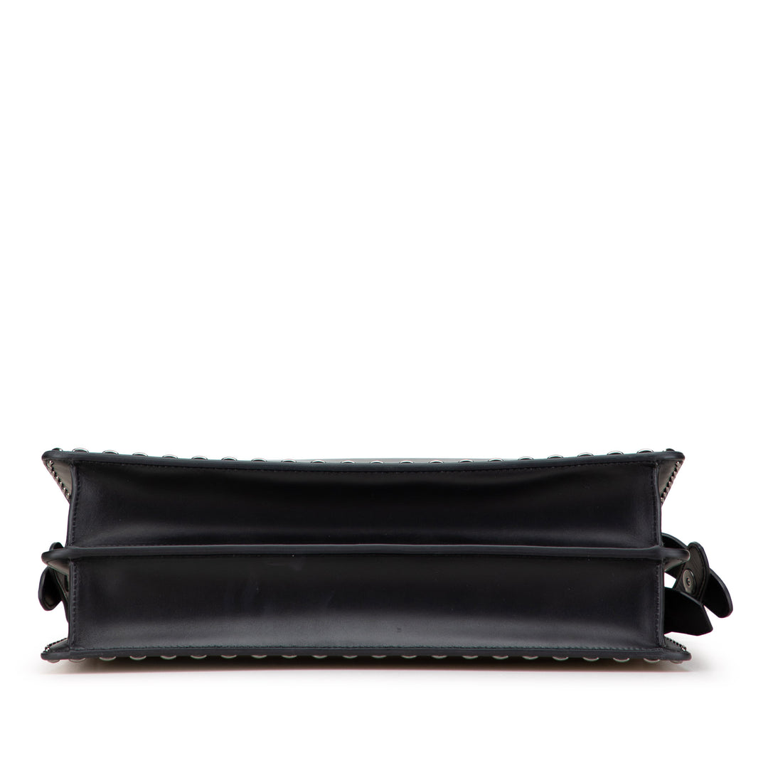 Studded Leather Peekaboo ISeeU Briefcase Black - Gaby Paris