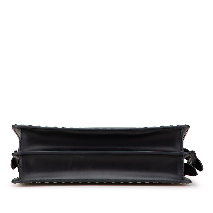 Studded Leather Peekaboo ISeeU Briefcase Black - Gaby Paris