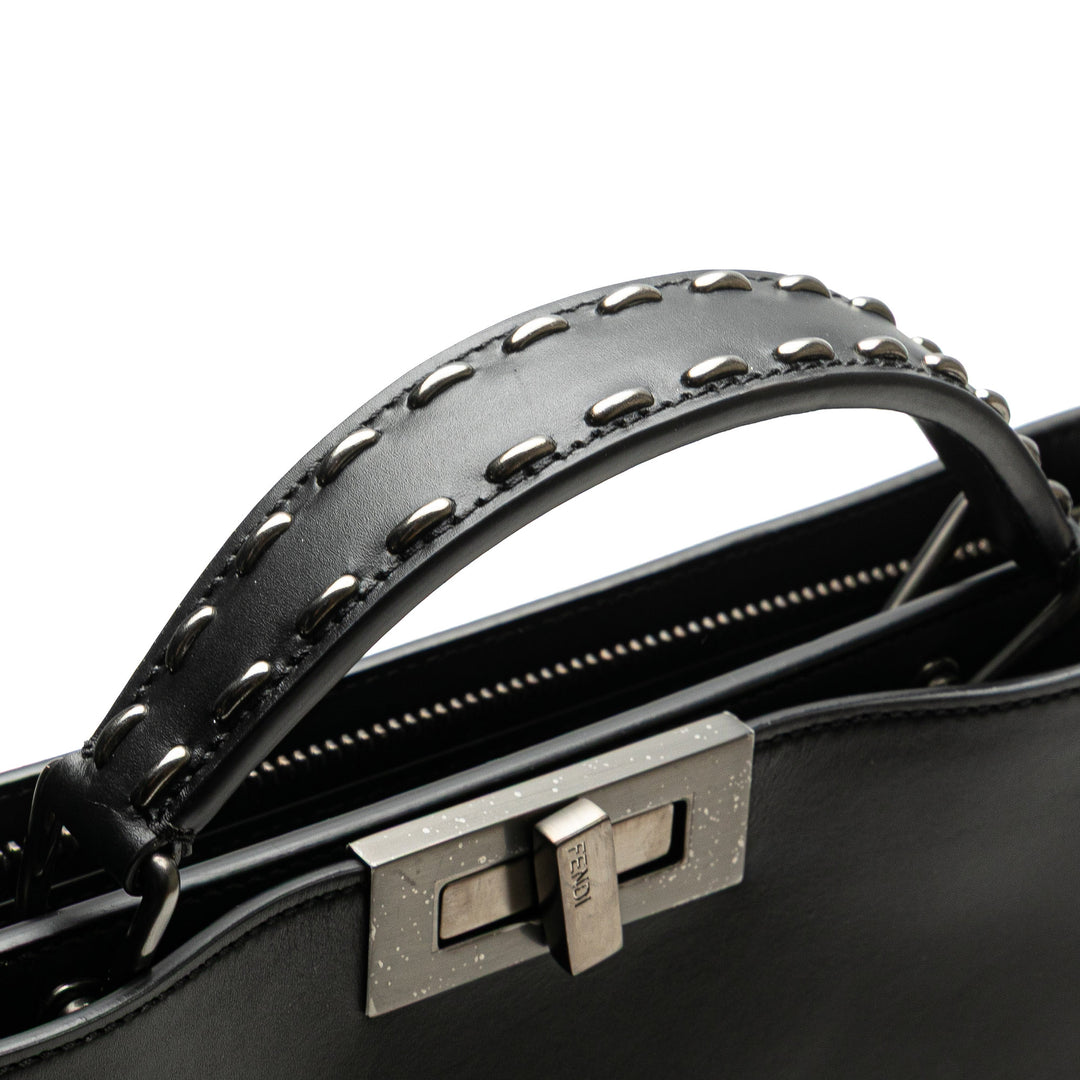 Studded Leather Peekaboo ISeeU Briefcase Black - Gaby Paris