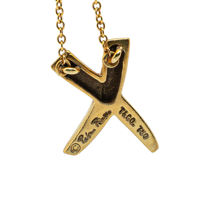 Paloma Picasso 18K Yellow Gold Paloma's Graffiti X Pendant Necklace Gold - Gaby Paris