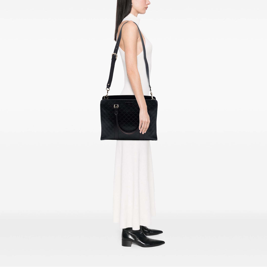 Guccissima Porte-documents Moyen Noir