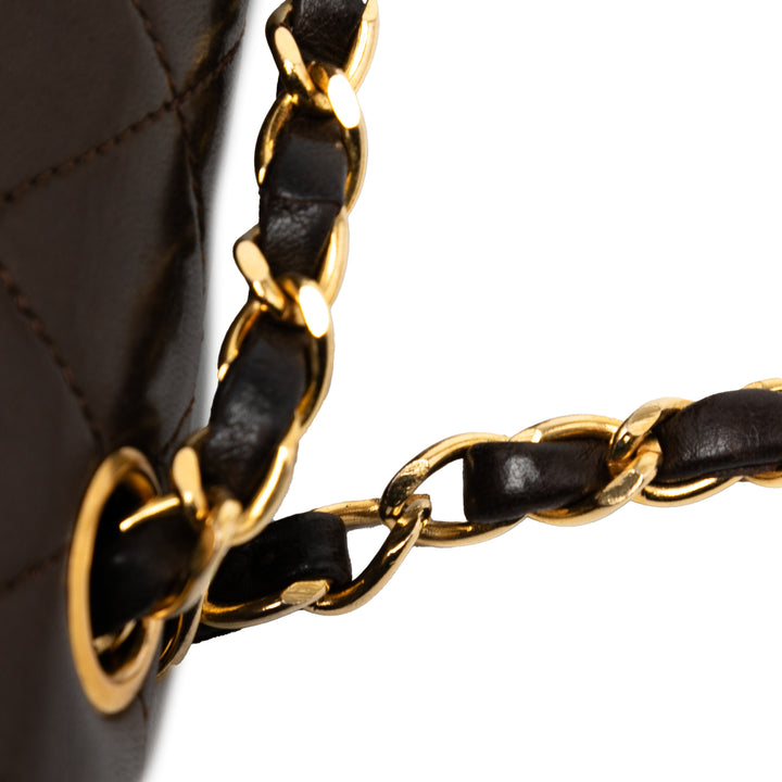 Chanel Medium Classic Cuir d’agneau Double rabat Marron – GABY PARIS Authentique