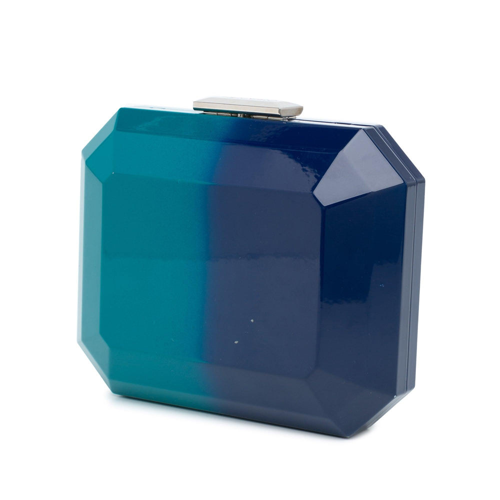 CC Ombre Plexiglass Clutch on Chain Blue - Gaby Paris