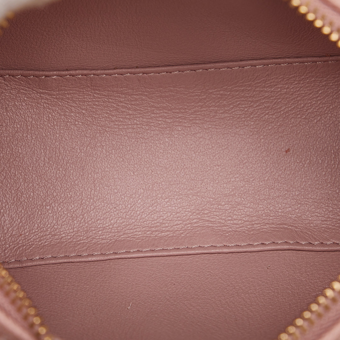 Mini Grained Leather Chain Boston Pink - Gaby Paris