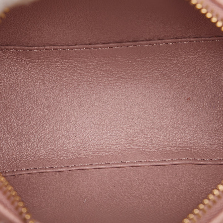 Mini Grained Leather Chain Boston Pink - Gaby Paris