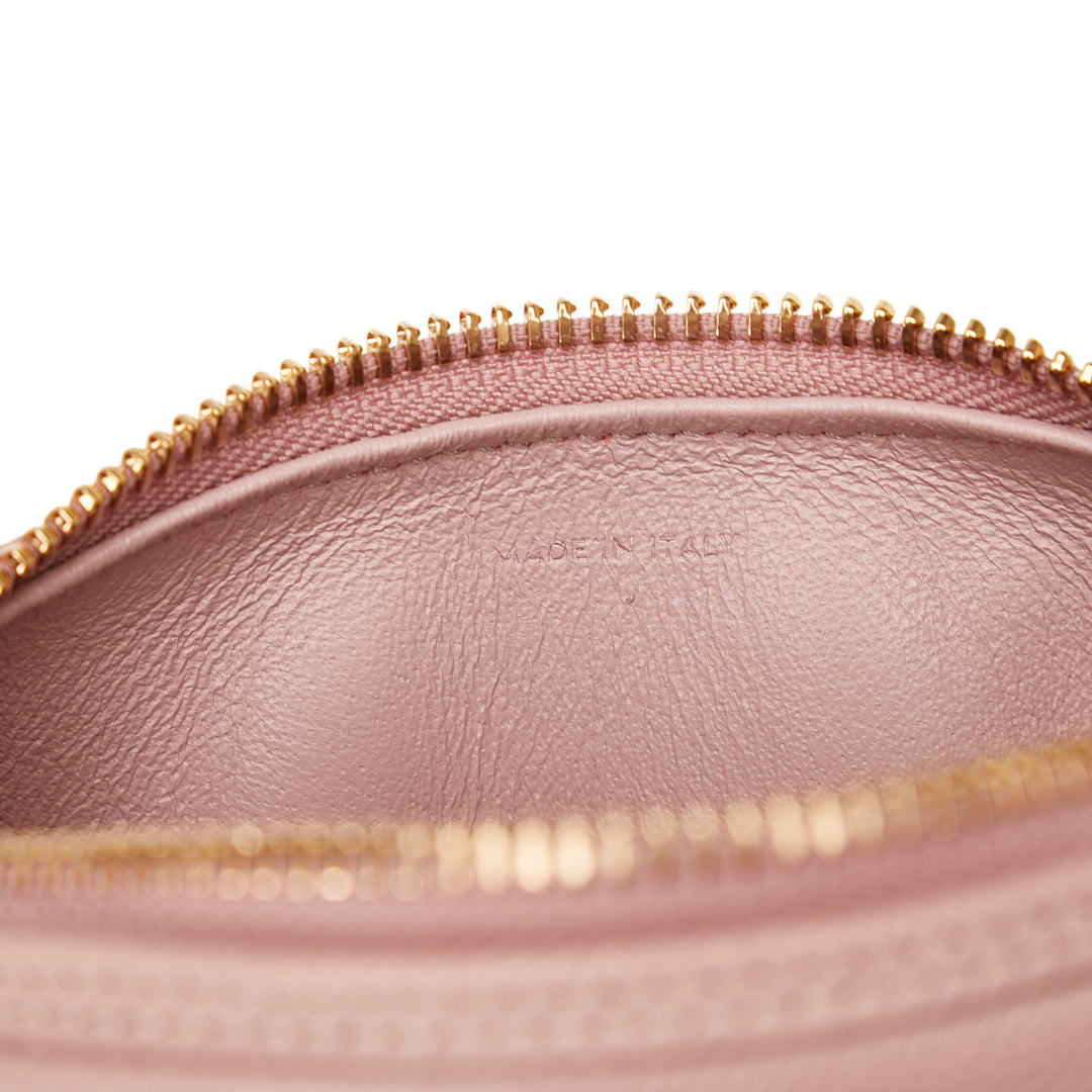Mini Grained Leather Chain Boston Pink - Gaby Paris