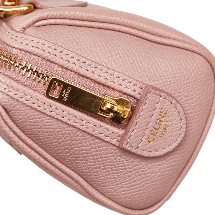 Mini Grained Leather Chain Boston Pink - Gaby Paris